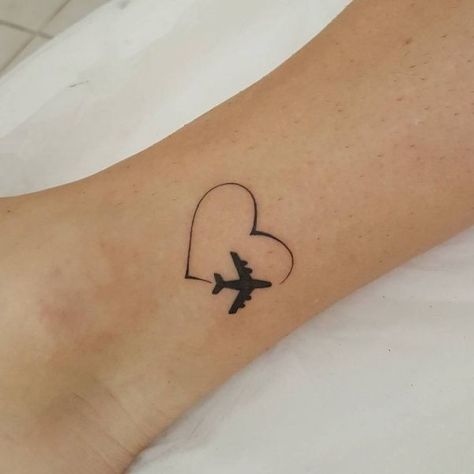 Heart Wrist Tattoo, Airplane Tattoo, Heart Tattoo Wrist, Airplane Tattoos, Small Heart Tattoos, Airplane Flying, Shape Tattoo, Tattoos Geometric, Disney Tattoo