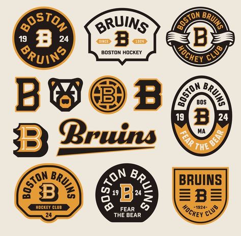 Boston Hockey, Nhl Teams, Team Logo Design, Sport Branding, Hockey Logos, Sports Logo Design, Affinity Designer, Badge Logo, Brand Kit