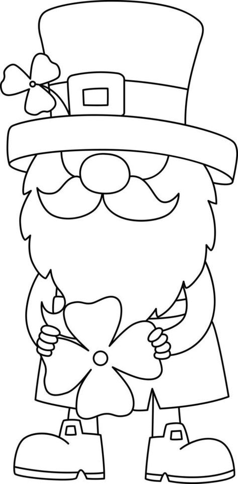 St. Patricks Day Gnome Coloring Page for Kids Saint Patricks Arts And Crafts For Kids, St Patricks Drawing Easy, Saint Patrick Coloring Page, St Pattys Activities, Saint Patricks Day Art For Kids, St Patrick’s Day Templates, St Patrick’s Day Art Projects For Kids, St Pats Day Crafts, St Patty's Day Crafts For Kids