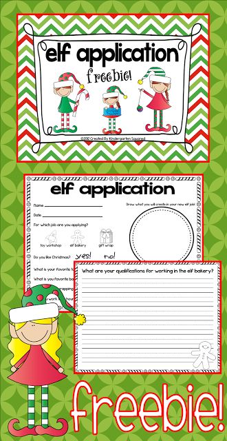 Freebie! Cute elf application writing and craft activity! Elf Writing Activities, Free Christmas Writing Activities, Elf Application, Application Ideas, Teaching Character, Christmas Units, Teaching Holidays, 2nd Grade Writing, Christmas Writing