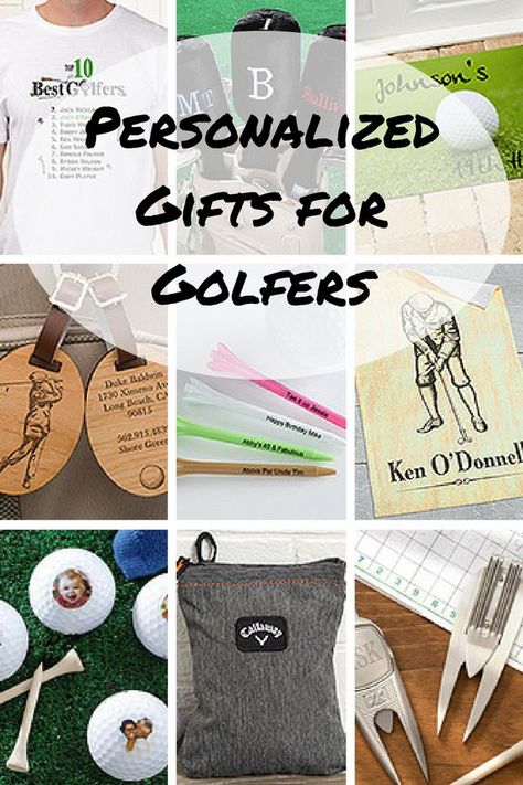 Golf Gifts For Men. On the hunt for unique golf gift ideas for him? Discover creative ways to add a personal touch to golf accessories for men, like golf balls, tees, markers and golf club covers, as well as other gifts, like a duffel bag or travel coffee mug he can bring along on his next golf outing. Easily add names, monograms, photos, funny golf quotes and other personalized touches to create one-of-a-kind golf gifts for the important men in your life. #affiliate #fathersday #golf Gifts For Golfers Men, Golf Outing Gifts, Golf Gifts For Him, Golf Gift Ideas, Golf Quotes Funny, Personalized Golf Gifts, Personalization Mall, Golf Club Covers, Golf Outing