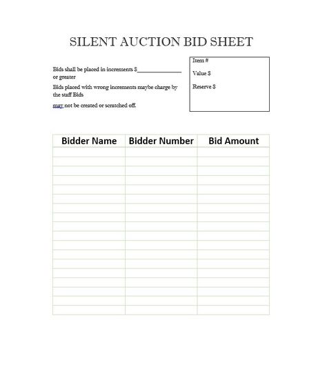 Download Silent Auction Bid Sheet 21 Silent Auction Forms Free, Silent Auction Check Out, Silent Auction Bid Sheets Printable Free, Silent Auction Signage, Silent Auction Bidding Sheets, Silent Auction Bid Sheets, Free Printable Gift Certificates, Ancestry Chart, Professional Cover Letter