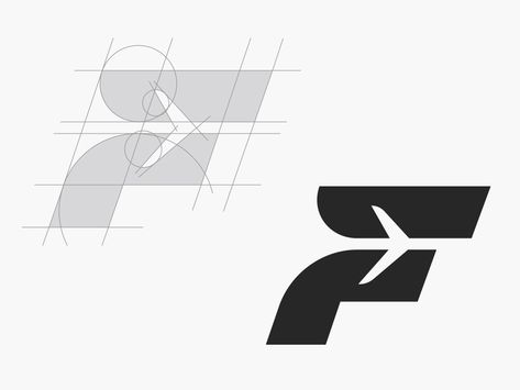 F for Flight Logo Construction Grid by Aditya Chhatrala on Dribbble Fff Logo, Flight Logo, Aviation Logo, Travel Agency Logo, Logo Design Negative Space, Logo Generator, Fly Logo, Travel Logo, Letter F