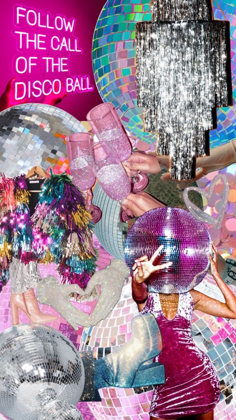 Disco Rave Aesthetic, Disco Ball Aesthetic Party, Disco And Diamonds, Disco Glam Party Decorations, Disco Fairy, Birthday Squirrel, Disco Ideas, Disco Dance Floor, 70s Party Outfit