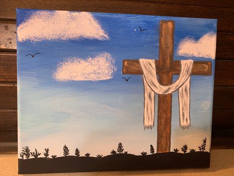 Christian God Art, Christian Paint Party Ideas, Christian Paintings On Canvas Easy Aesthetic, Painting Ideas On Canvas Christian Faith, Jesus Canvas Painting, Simple Christian Painting Ideas, Christian Paintings Easy, Jesus Painting Canvases, Worship Art Painting