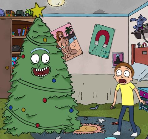 Rick and Morty x I'm Christmas Tree Rick!!! Kawaii Apartment, Rick And Morty Christmas, Studio Design Ideas, Cozy Studio Apartment, Apartment Designs, Kawaii Style, Rick And Morty, Christmas Tree, Apartment