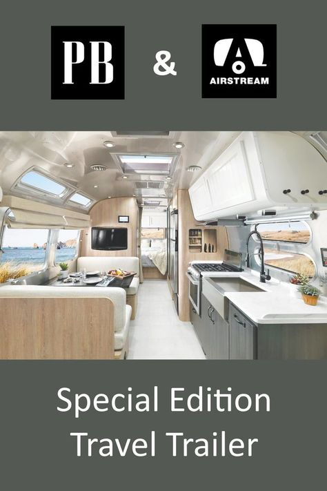 Airstream's Pottery Barn Special Edition Travel Trailer Airstream Living, Airstream Travel, Airstream Travel Trailers, Air Stream, Home On Wheels, Sipping Coffee, Timeless Aesthetic, Oak Hardwood, Travel Trailers