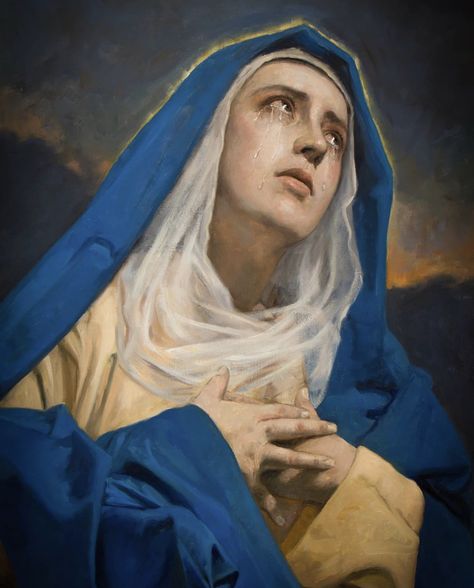 Virgin Mary Painting, Virgin Mary Art, Rennaissance Art, Christian Artwork, Our Lady Of Sorrows, Biblical Art, Mary And Jesus, Arte Inspo, Historical Art