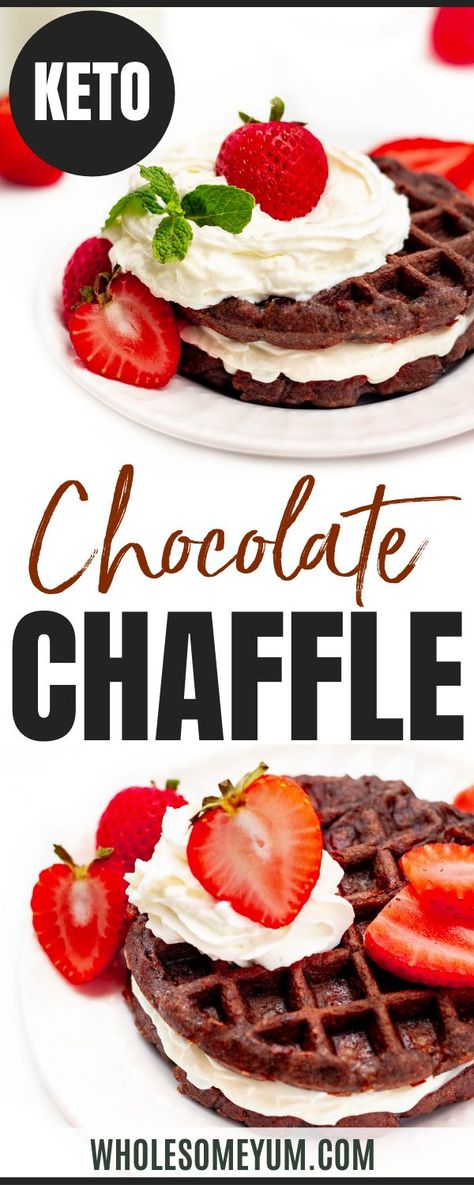 Chocolate Chaffles, Chocolate Chaffle, 2 Ingredient Desserts, Recipe With Cream Cheese, Chaffle Recipe, Cream Cheese Desserts, Wholesome Yum, Cream Cheese Frosting Recipe, Almond Flour Recipes