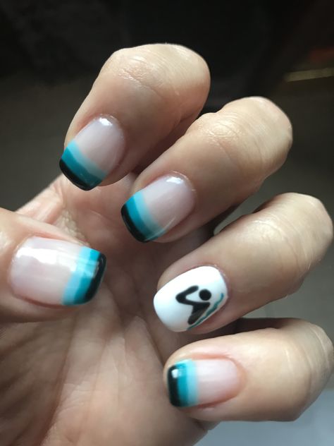 Swimmer Nails Designs, Swim Nails Designs, Swimming Nails Designs, Swim Team Nails, Nails For Swimmers, Swimmer Nails, Swimming Nails, Swim Nails, Mani Inspiration