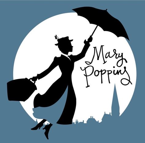 Merry Poppins, Mary Poppins Silhouette, Popular Disney Movies, Disney Graphics, Mary Poppins Party, Silhouette Disney, Disney Silhouettes, Images Disney, Movies Of All Time