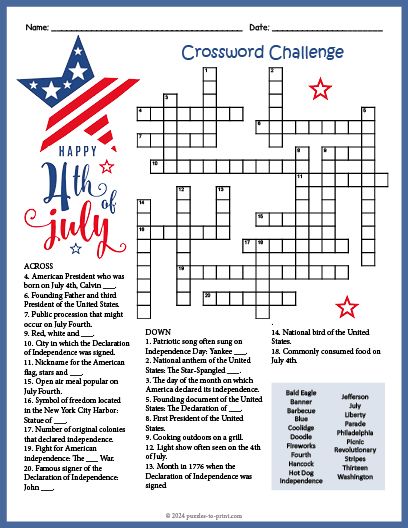 Free Printable July Fourth Crossword Word Search 4th Of July Word Search Free Printable, Crossword Puzzles Printable, Magic Squares Math, Spring Crossword Puzzle Free Printable, 4th Of July Word Search, Kids Crossword Puzzles Free Printable, July Word Search, School Team Building Activities, Summer Crossword Puzzle Free Printable