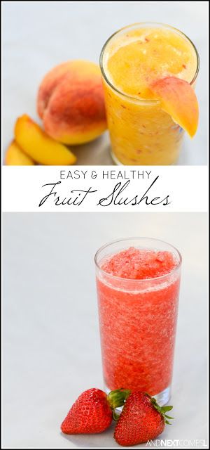 Healthy Fruit Slushies, Fruit Slushy Recipe, Frozen Fruit Slush Recipes, Fruit Slush Recipes, Slushy Recipes, Slushie Recipes, Fruit Slushies, Slush Recipes, Fruit Slush