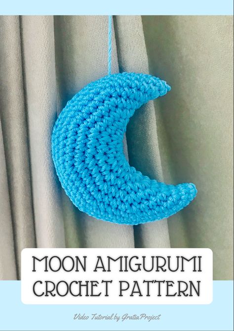 Moon Amigurumi Crochet Pattern | Crochet Along Crochet Moon Pillow Free Pattern, Crochet Moon Pattern Free, Crochet Moon Pattern, Crochet Crescent Moon, Moon Crochet Pattern, Moon Amigurumi, Crochet Moon, Moon Crochet, Crochet Star Patterns