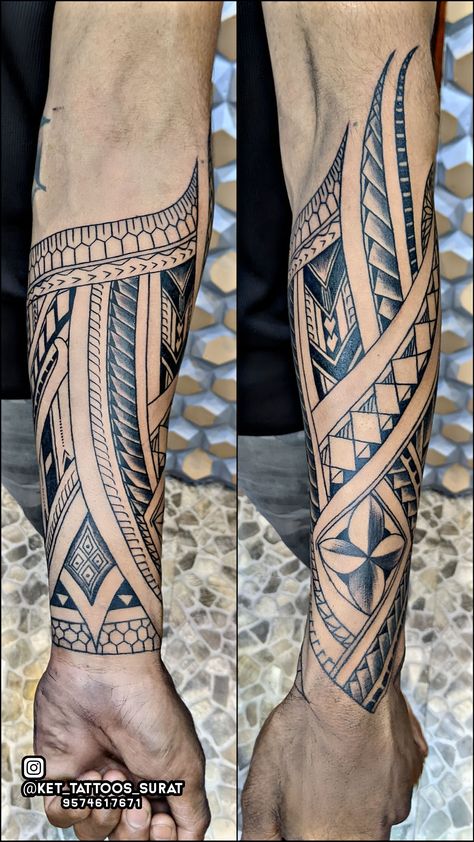 Maori Sleeve Tattoo, Polynesian Forearm Tattoo, Polynesian Tattoos Women, Half Sleeve Tattoos Forearm, Aztec Tattoos, Armband Tattoos, Forearm Band Tattoos, Armband Tattoo Design, Maori Tattoo Designs