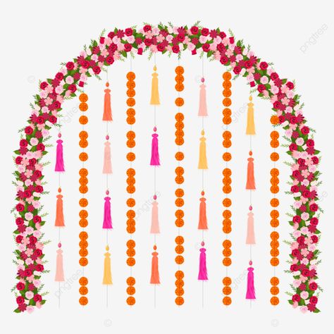 Haldi Backdrop Illustration, Indian Wedding Elements Illustration, Indian Wedding Elements, Haldi Mehndi Decoration, Indian Marigold, Wedding Blossom, Ramayana Story, Wedding Illustration Card, Digital Wedding Invitations Design