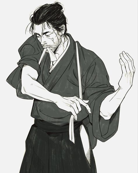 Jin Sakai Art, Jin Sakai Fanart, Character Design Japanese, Ghost Of Tsushima Fanart, Samurai Fanart, God Of Chaos, Name In Japanese, Jin Sakai, Darker Skin Tones