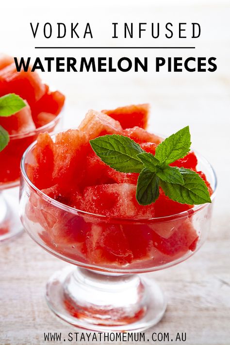 Watermelon Alcohol, Vodka Infused, Alcoholic Desserts, Canned Fruits, Eating Watermelon, Stay At Home Mum, Infused Vodka, Watermelon Recipes, Mocktail Recipe