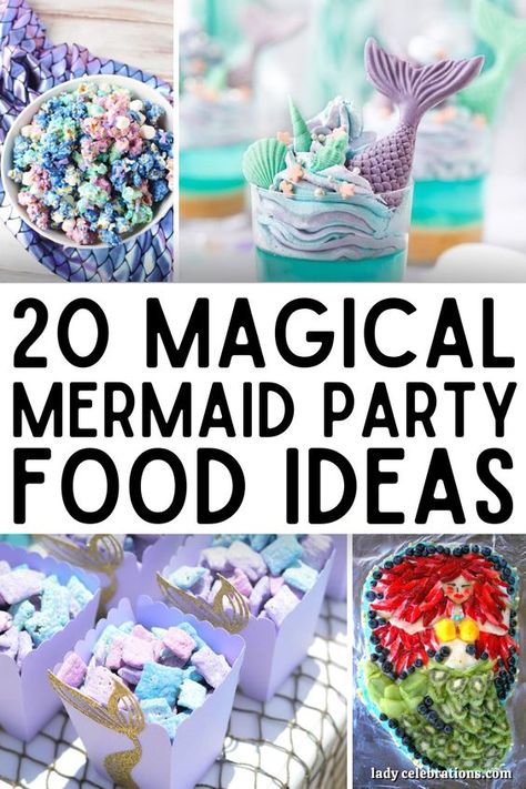 What’s better than hosting an enchanting mermaid party for your little ones? Serving up scrumptious mermaid-themed treats, of course! From seashell macarons to under the sea popcorn, the ideas for mermaid party food recipes are endless. Mermaid Menu Ideas, Seashell Food Ideas, Snacks For Mermaid Birthday Party, Mermaid Theme Snack Ideas, Healthy Mermaid Snacks, Food Ideas For Mermaid Party, Mermaid Drink Nonalcoholic, Mermaid 5th Birthday Party Ideas, Under The Sea Party Foods