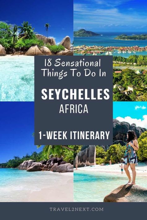 18 things to do in Seychelles on a 7-day Seychelles itinerary. Seychelles is a honeymoon spot and is considered expensive in comparison to most other islands, however, that doesn\'t mean that you cannot enjoy a solo budget trip here if you plan well. Our 1-week Seychelles itinerary will help you plan an epic trip and includes information on things to do and places to visit in Seychelles, the best time to visit Seychelles and where to stay. #africa #seychelles #travelitinerary #travel #travelguid Seychelles Islands, Africa Travel Guide, Honeymoon Spots, Trip Planner, Perfect Itinerary, Destination Voyage, Most Beautiful Beaches, Honeymoon Destinations, Africa Travel