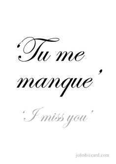 ☆ ༺♥༻ ☆ French Love Quotes, French Words Quotes, I Miss You Quotes For Him, French Love, Missing You Quotes For Him, French Flashcards, Latin Quotes, Speak French, Foreign Words