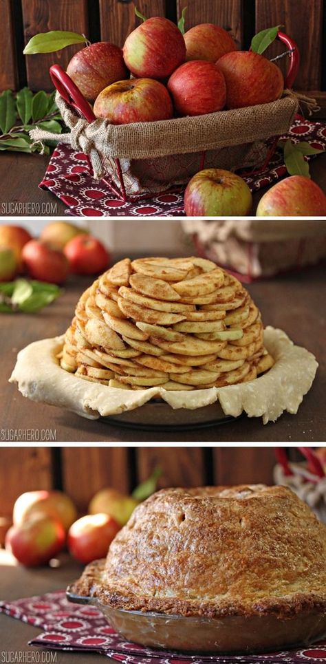 Mile High Apple Pie Recipe, Mile High Apple Pie, Quick Thanksgiving Desserts, Quick Apple Dessert, Apple Desserts Easy, Thanksgiving Desserts Easy, Apple Dessert Recipes, Flaky Crust, Pie Pan