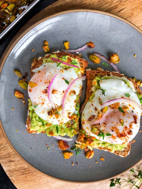 Fancy Avocado Toast with Poached Eggs & Crushed Chili Pistachios » Home Cooked Living Avocado Breakfast Wrap, Fancy Avocado Toast, Dill Aioli, Egg On Toast, How To Cook Liver, Nut Free Recipes, Breakfast Wraps, Avocado Breakfast, Primal Kitchen