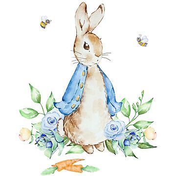 "Nursery Characters, Peter Rabbit, Beatrix Potter" Sticker for Sale by SvetlanaArt | Redbubble Peter Rabbit Stickers, Peter Rabbit Characters, Peter Rabbit Flopsy, Flopsy Bunny, Rabbit Clipart, Leaves Png, Blue Peter, Rabbit Baby, Alphabet Design