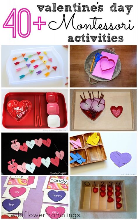 Montessori Valentine's Day Activities - Wildflower Ramblings Valentines Practical Life, Valentines Day Montessori Activities, Valentines Activities, Valentines Theme, Montessori Lessons, Preschool Valentines, February Valentines, Kids At Home, Montessori Ideas