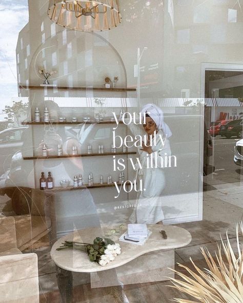 Nail Spa Salon Interior Design, Salon Interior Design Aesthetic, Aesthetic Spa Interior Design, Modern Spa Decor Ideas, Med Spa Signage, Los Angeles Aesthetic Instagram, Modern Med Spa Design, Shopping Store Aesthetic, Luxury Med Spa Aesthetic