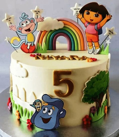 Dora The Explorer Birthday Cake Ideas Images (Pictures) Dora Cake Design, Dora Birthday Cake, Dora The Explorer Birthday Party, Dora The Explorer Cake, Dora Party, Dora Birthday, Dora Cake, Marvel Cake, Cake Pop Decorating