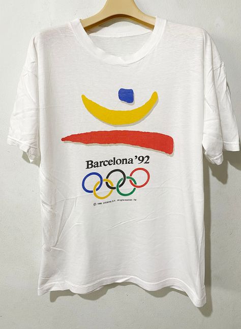 Vintage Barcelona 1992 Summer Olympics Shirt Size XS-S - Etsy Vintage Barcelona, Vintage Olympics, Summer Olympics, Gender Neutral, Barcelona, Thailand, Graphic Tees, Adult Outfits, Tops & Tees