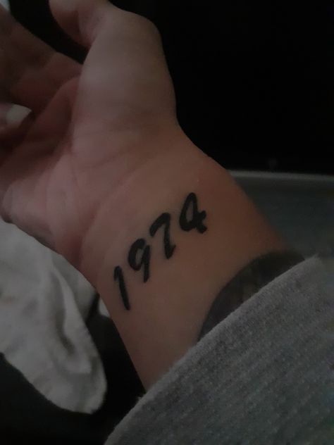 Wrist tattoo, numbers, tattoo, 1974 tattoo, tattoo inspo, tattoo inspiration 1974 Tattoo Number, 1974 Tattoo, Tattoo Numbers, Numbers Tattoo, Inspo Tattoo, Number Tattoo, Number Tattoos, Wrist Tattoo, Tattoos Ideas