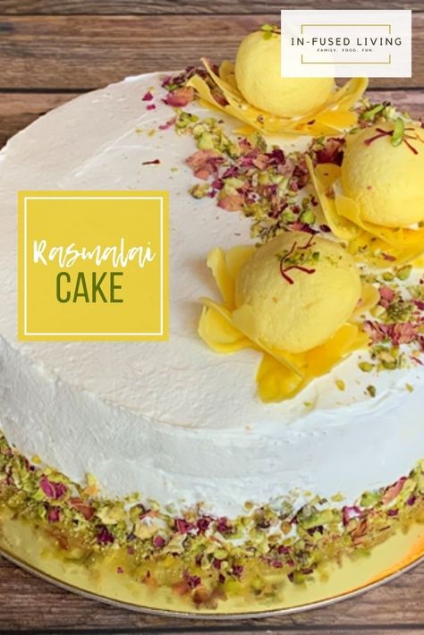 My love for making fusion dessert, combined with my favorite Indian sweets inspired me to make this eggless cake - 𝗥𝗮𝘀 𝗠𝗮𝗹𝗮𝗶 𝗖𝗮𝗸𝗲 ⁣⁣ I would call this cake Indian cousin of the Mexican Tres Leches cake. Like the tres leches cake, the cake layers are soaked in the rasmalai doodh (milk). A bite of this cake gives you a burst of saffron and cardamom infused in the milk. But I would love to hear from you, try this recipe and let me know your thoughts 😊 Ras Malai Cake, Rasmalai Cake Recipe, Malai Cake, Rasmalai Cake, Ras Malai, Indian Cake, Glaze Cake, Eggless Cake Recipe, Online Cake Delivery