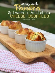 Copycat Panera Spinach and Artichoke Egg Souffles - Tatertots and Jello Spinach Artichoke Souffle, Egg Souffle, Panera Recipes, Spinach Souffle, Copycat Panera, Cheese Waffles, Souffle Dish, Puff Pastry Sheets, Spinach Artichoke