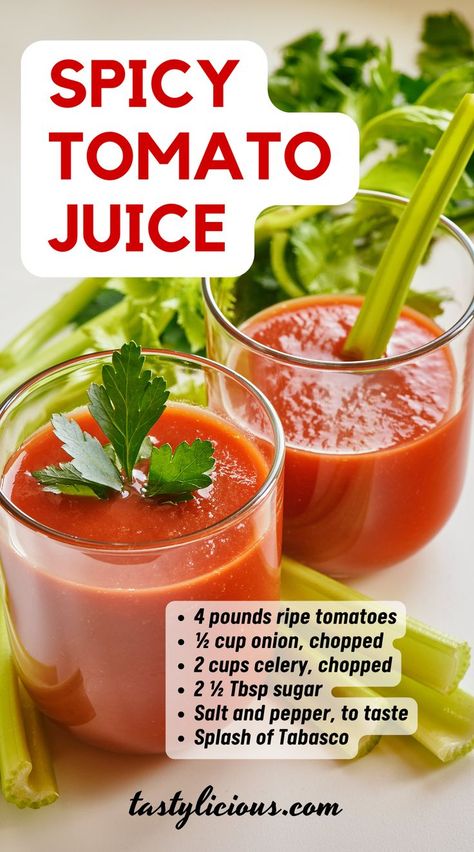 tomato juice tabasco | tomato juice spicy | Spicy Tomato Juice | Spicy Tomato Juice Recipe | juicing recipes for weight loss | juice recipes | healthy juicer recipes | juicer recipes beginners | green juice recipes for weight loss Tomato Juice With Juicer, Tomato Drinks Recipe, Spicy Tomato Juice Recipes Canning, Keto Juice Recipes, Tomato Juice Recipes Juicer, Spicy Tomato Juice Recipe, Ninja Juicer Recipes, Diy Tomato Juice, Homemade Tomato Juice Recipes