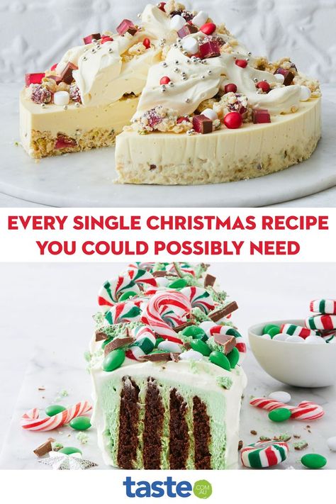 With ideas for breakfast, finger food, mains, sides, desserts, gifts, drinks and more, you’ll find all the Christmas inspiration you need right here. Summer Christmas Dessert, Christmas Finger Foods, Christmas Afternoon Tea, Xmas Desserts, Ideas For Breakfast, Christmas Desserts Easy, Best Christmas Recipes, Christmas Recipe, Homemade Cake