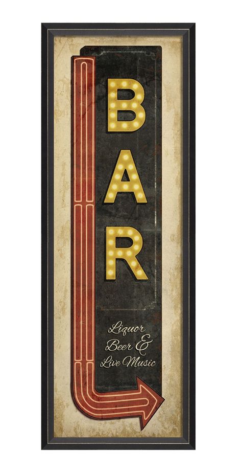 Wedding Bar Signage, Retro Basement, Bar Signage, Coffee Bar Sign, Retro Interior Design, Paint Bar, Custom Neon Lights, Bar Poster, Pub Decor