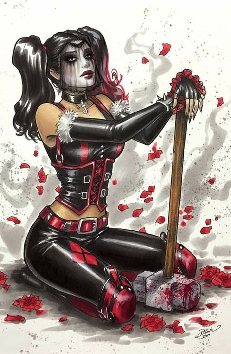 Fantasy women Harley Quinn Art Illustrations, Tatuaje Harley Quinn, Harley Quinn Illustration, Harley Quinn Tattoo, Gotham Girls, Harley Quinn Artwork, Harley Quinn Comic, Avakin Life, Harley Quinn Art