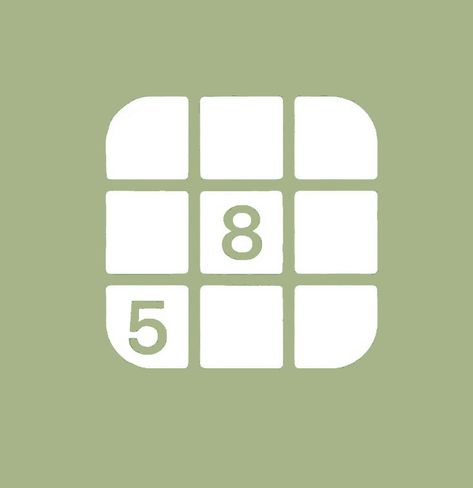 Sudoku App Icon, Sage Green Widgets, Sage Green Icons, Iphone Decor, Ios14 Icons, Home Screen Icons, Ipad Icons, Phone Widgets, Phone Customization