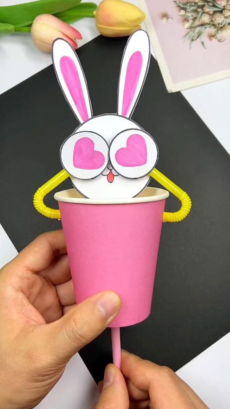 Vikram Thakor, Paper Cup Crafts, Toddler Craft, Rabbit Crafts, Toddler Arts And Crafts, Sock Crafts, Preschool Arts And Crafts, Hairstyles Kids, Hand Crafts For Kids