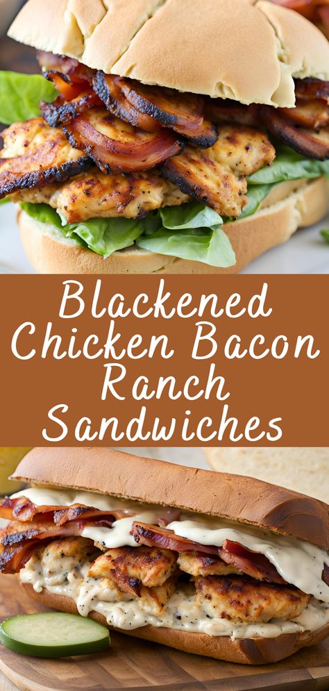 Blackened Chicken Bacon Ranch Sandwiches Recipe | Cheff Recipes Blackened Chicken Sandwich Recipe, Chicken Bacon Ranch Hoagies, Baked Chicken For Sandwiches, Slow Cooker Chicken Bacon Ranch Sandwich, Chicken Bacon Ranch Sandwich Recipes, Blackstone Chicken Sandwich, Pickle Chicken Sandwich, Chicken Bacon Ranch Subway, Chicken Bacon Sandwich Recipes