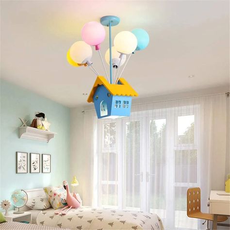 Disney Discovery- Up House Chandelier - Decor - House Chandelier, Bedroom For Girls Kids, Balloon Chandelier, Disney Room Decor, Child Bedroom, Kids Room Lighting, Fairy Lights Bedroom, Disney Rooms, Room Baby