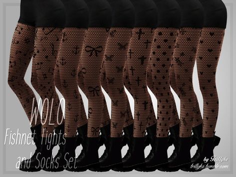 The Sims Resource - Trillyke - WOLO Fishnet Tights & Socks Set Ts4 Tights Cc, Fishnets Sims 4 Cc, Sims 4 Cc Leggings Tights, Sims 4 Fishnets, Sims Socks, Sims 4 Stockings Cc, Sims 4 Tights Cc, Sims 4 Tights, Sims4 Accessories