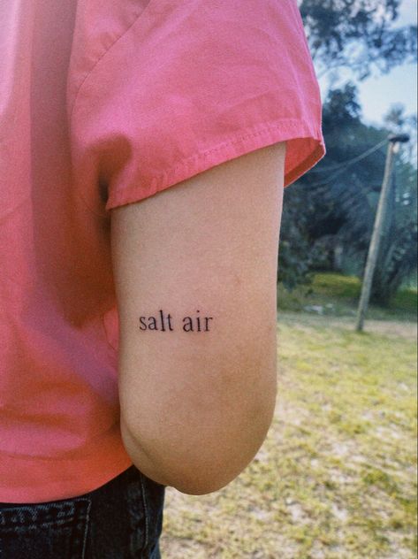 salt air tattoo Salt Air Tattoo, Folklore Tattoo Taylor Swift, Salt Tattoo, Folklore Tattoo, Air Tattoo, Salt Air, Simplistic Tattoos, Tattoos Ideas, Eras Tour