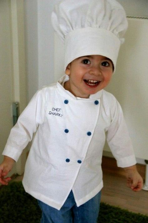 Chef Dress, Chef Costume, Mini Chef, Chef Clothes, Dress Up Boxes, Chef Coat, Apron Sewing Pattern, Crochet Backpack, Cute Aprons