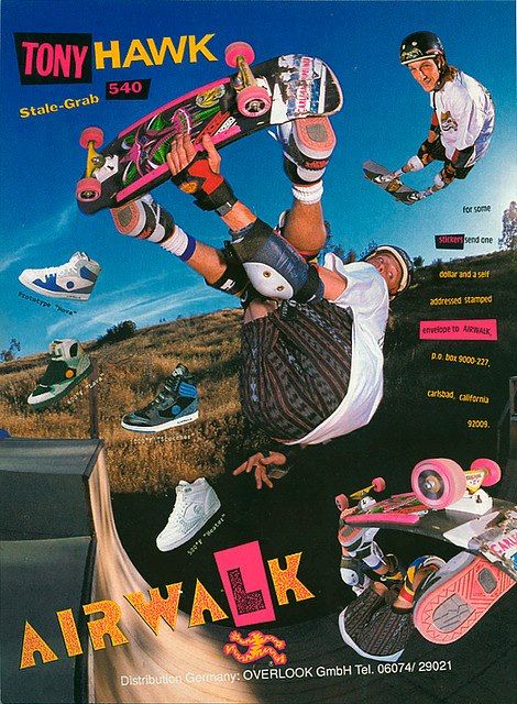 Retro #tony hawk promo for airwalk Vintage Skate, Art Football, Skateboard Photography, Bedroom Wall Collage, Tony Hawk, Burton Snowboards, Picture Collage Wall, Skateboarder, Skateboard Art