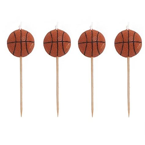 Creative Converting 4 Count Sports Fanatic Basketball Shaped Pick Candles *** To view further for this item, visit the image link.(It is Amazon affiliate link) #FootballPassion Basketball Cases, Basketball Theme Party, Specialty Candles, Birthday 4, Paper Candle, Basketball Theme, Basketball Party, Sports Party, Candle Party