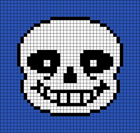 A pixel art template of Sans' face, the skeleton from the video game Undertale. Creepy Pixel Art, Face Pixel Art, Undertale Pixel Art, Crossed Stitch, Art Random, A Hat In Time, Pixel Art Games, Tapestry Crochet Patterns, Minecraft Builds