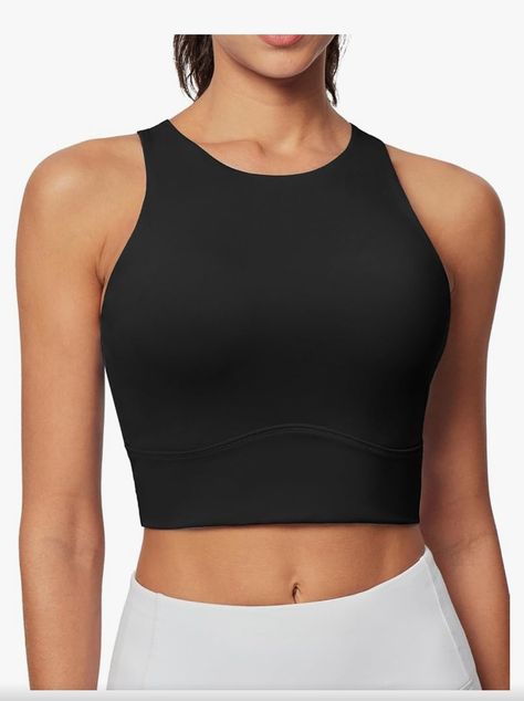 Tops With Built In Bras, Workout Tops For Women, High Neck Tank Top, Sport Bra Top, High Neck Tank, Yoga Bra, Tops For Women, Sports Bras, Long A Line